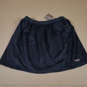 MATILDA JANE Secret Fields Aspen Skater‎ Skirt Black Faux Suede